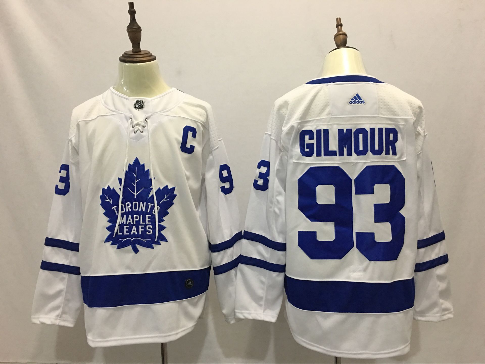 Men Toronto Maple Leafs #93 Gilmour White Adidas Hockey Stitched NHL Jerseys->toronto maple leafs->NHL Jersey